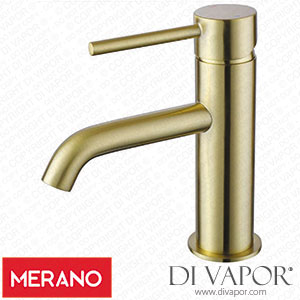 Merano AVELLINOBASINTBRS Modern Mono Basin Sink Mixer Tap Brushed Brass Spare Parts