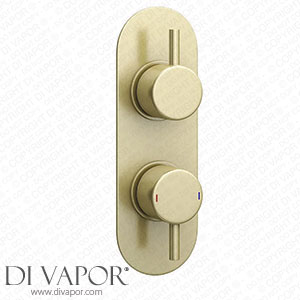 Arezzo Brushed Brass Round Twin Concealed Shower Valve w. Diverter + Oval Faceplate - AZBBSVDR Spare Parts