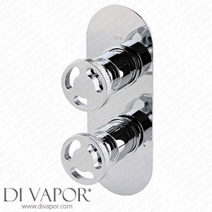 Arezzo Chrome Industrial Style Round Modern Twin Concealed Shower Valve with Diverter - AZCHIV2 Spare Parts