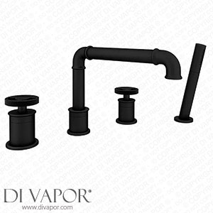 Arezzo Matt Black 4TH Industrial Style Deck Mounted Bath Shower Mixer inc. Pull Out Handset - AZISBK04 Spare Parts