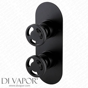 Arezzo Matt Black Industrial Style Round Modern Twin Concealed Shower Valve - AZMBIV1 Spare Parts