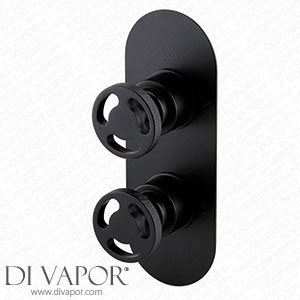 Arezzo Matt Black Industrial Style Round Modern Twin Concealed Shower Valve with Diverter - AZMBIV2 Spare Parts