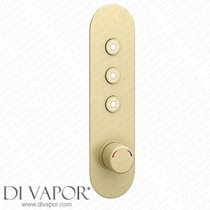 Arezzo Brushed Brass Industrial Style Push Button Shower Valve (3 Outlets) - AZPB03RBB Spare Parts