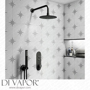 Arezzo Matt Black Push-Button Shower with Handset + Rainfall Shower Head - AZPB2RMBPK Spare Parts