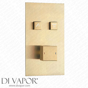 Arezzo Brushed Brass Twin Modern Square Push-Button Shower Valve with 2 Outlets - AZPB2SBB Spare Parts