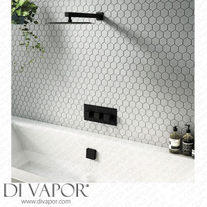 Arezzo Square Matt Black 2 Outlet Shower System (Fixed Shower Head + Overflow Bath Filler) - AZS2SS Spare Parts