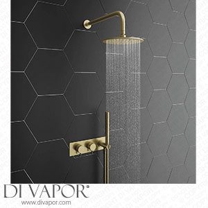 Arezzo Brushed Brass Round Shower System (Fixed Head Handset + Integrated Parking Bracket) - AZSVHBBPK Spare Parts