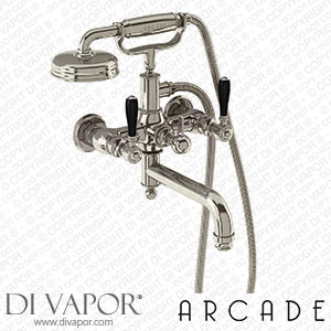 Arcade Nickel Wall Mounted Bath Shower Mixer Tap with Levers Arcade-Bath-Shower-Mixer-Tap Spare Parts