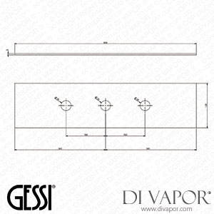 Gessi Three-holes Finishing Plate For Mounting Box (Art. 01663) Spare Parts