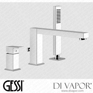 Gessi Three-holes Bath Mixer With Diverter In The Spout, 1,50 M Flexible Hose And Antilimestone Handshower (Art. 20037) Spare Parts