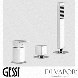 Gessi Three-holes Bath Mixer With Diverter, 1,50 M Flexible Hose And Antilimestone Handshower (Art. 20043) Spare Parts