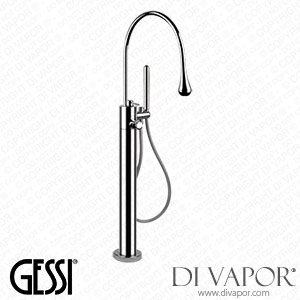 Gessi External Parts For Freestanding External Bath Mixer, Thermostatic, High Flow-rate, 3/4 Inch Connections With Handshower (Art. 24978) Spare Parts