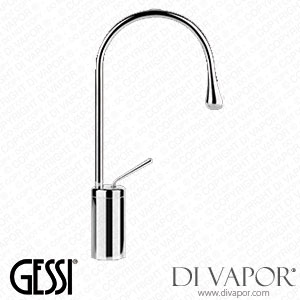 Gessi High Version Basin Mixer With Radius 90 Spout, Flexible Hoses With 3/8 Inch Connections, Without Waste (Art. 33604) Spare Parts