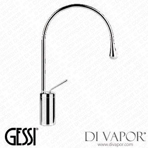 Gessi High Version Basin Mixer With Radius 125 Spout, Flexible Hoses With 3/8 Inch Connections, Without Waste. Projection 244 Mm (Art. 33605) Spare Parts