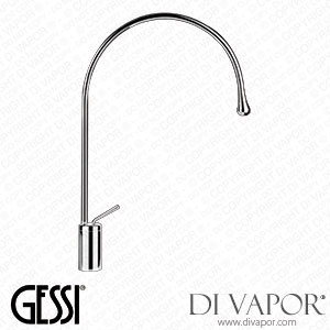 Gessi High Version Basin Mixer With Radius 197 Spout, Flexible Hoses With 3/8 Inch Connections, Without Waste (Art. 33606) Spare Parts