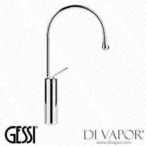 Gessi High Version Basin Mixer With Radius 125 Spout, Flexible Hoses With 3/8 Inch Connections, Without Waste (Art. 33609) Spare Parts