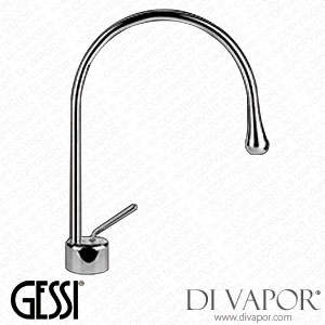 Gessi Basin Mixer With Radius 125 Spout, Flexible Hoses With 3/8 Inch Connections, Without Waste (Art. 33803) Spare Parts