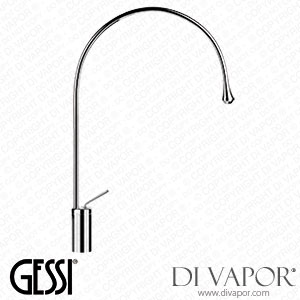 Gessi High Version Basin Mixer With Radius 197 Spout, Flexible Hoses With 3/8 Inch Connections, Without Waste (Art. 33808) Spare Parts