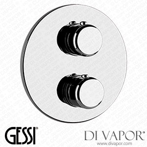 Gessi External Parts For Thermostatic Mixer With 1/2 Inch Connections, Filters And 1/2 Inch Two-way Diverter With Ceramic Discs (Art. 33844) Spare Parts