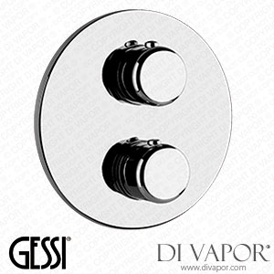 Gessi External Parts For Thermostatic Mixer With 1/2 Inch Connections, Filters And 1/2 Inch Three-way Diverter With Ceramic Discs (Art. 33846) Spare Parts