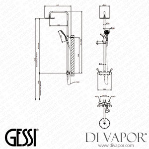 Gessi Wall-mounted Thermostatic Mixer With ?200 Showerhead, Automatic Bath/shower Diverter, 1,50 M Flexible Hose, Sliding Rail And Ant Ilimestone Handshower (Art. 35173) Spare Parts