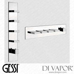 Gessi External Parts For Thermostatic High-capacity Built-in Part Mixer, 3/4 Inch Connections (Art. 43026) Spare Parts