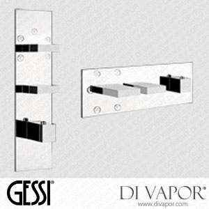 Gessi External Parts For Thermostatic High-capacity Built In Part Mixer, 3/4 Inch Connections (Art. 43032) Spare Parts