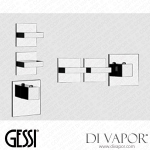 Gessi External Parts For Thermostatic High-capacity Built-in Part Mixer, 3/4 Inch Connections (Art. 43214) Spare Parts