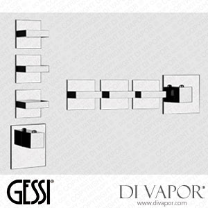 Gessi External Parts For Thermostatic High-capacity Built-in Part Mixer, 3/4 Inch Connections (Art. 43216) Spare Parts