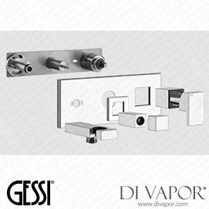 Gessi External Parts For Two-way Built-in Shower Mixer With Diverter, Water Outlet And Handshower Hook (Art. 44910) Spare Parts