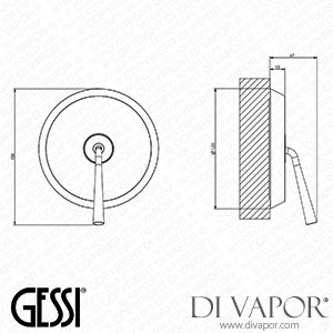 Gessi External Parts Mixer One-way Diverter (Art. 45054) Spare Parts