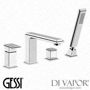 Gessi Four-hole Bath Mixer With Tub-filler Spout And Diverter, 1/2 Fitting And 1,50 M Flexible Hose (Art. 46037) Spare Parts