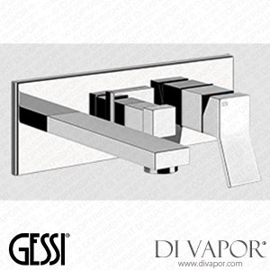 Gessi External Parts Wall-mounted For Shower Mixer, Two-way, Diverter, Water Outlet, Handshower Hook (Art. 53136) Spare Parts