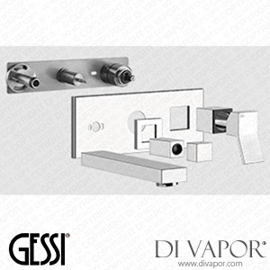 Gessi External Parts Wall-mounted For Shower Mixer, Two-way, Diverter, Water Outlet, Handshower Hook (Art. 53138) Spare Parts