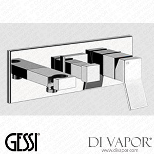 Gessi External Parts For Two-way Built-in Shower Mixer With Diverter, Water Outlet, Handshower Hook (Art. 53141) Spare Parts