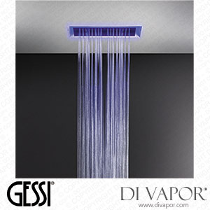 Gessi 300x500 Exposed Multifunction System, With Rainfall/waterfall/mist Function And Chromotherapy Effect, For Ceiling/false-ceiling Installation, With White Steel Frame (Art. 57411) Spare Parts