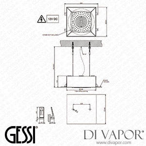 Gessi ?350 Built-in Shower System, With Rainfall Function And Chromotherapy Effect, For False-ceiling Installation (Art. 57601) Spare Parts