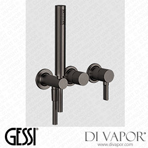 Gessi External Parts Wall-mounted For Shower Mixer, Two Way With Diverter, Water Outlet, Handshower Hook (Art. 58345) Spare Parts