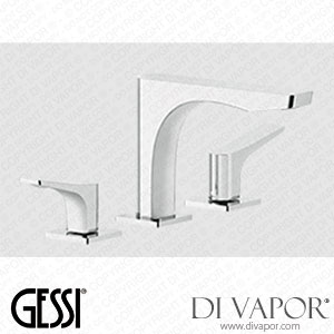 Gessi Three-hole Basin Mixer With Spout, Flexible Hoses With 3/8 Inch Connections, Without Waste (Art. 59012) Spare Parts