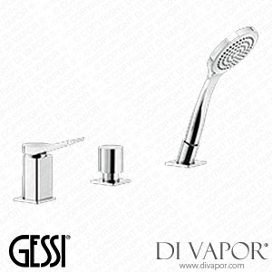 Gessi Three-hole Bath Mixer, Diverter, 1/2 Inch Fitting, 1,50 M Flexible Hose And Pull-out Handshower (Art. 59043) Spare Parts