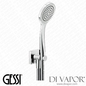 Gessi Shower Set Composed By 1/2 Inch Connection Water Outlet, Shower Hook, 1,50 M Flexible Hose And Antilimestone Handshower (Art. 59123) Spare Parts