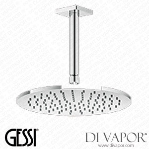 Gessi Ceiling-mounted Adjustable And Antilimestone Showerhead ?250 Mm, Length On Request (Min 105 Max 1855 Mm), 1/2 Inch Connections (Art. 59150) Spare Parts