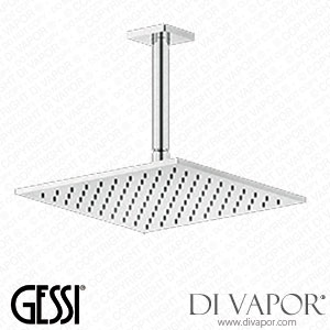 Gessi Ceiling-mounted Adjustable And Antilimestone Showerhead 250x250 Mm, 1/2 Inch Connections (Art. 59155) Spare Parts