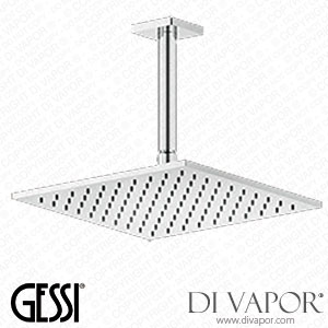 Gessi Ceiling-mounted Antilimestone Showerhead 250x250 Mm, Length On Request (Min 105 Max 1855 Mm), 1/2 Inch Connections (Art. 59159) Spare Parts