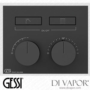 Gessi External Parts For Thermostatic Mixer For Two Separate Functions, With Push-button On/off Controls (Art. 63004) Spare Parts