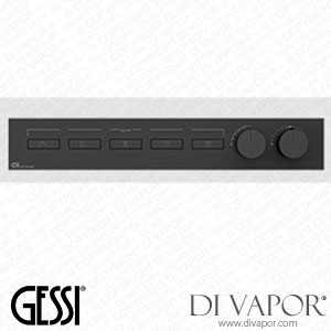 Gessi External Parts For Thermostatic Mixer For Five Separate Functions, With Push-button On/off Controls (Art. 63018) Spare Parts