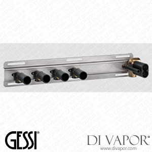 Gessi Built-in Part For Thermostatic Shelf Mixer For Four Simultaneous Functions, With 1/2 Inch Connections (Art. 63025) Spare Parts