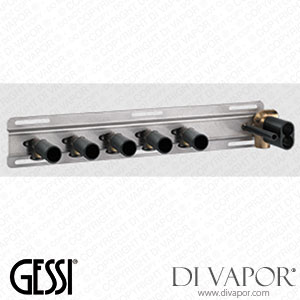 Gessi Built-in Part For Thermostatic Shelf Mixer For Five Simultaneous Functions, With 1/2 Inch Connections (Art. 63027) Spare Parts