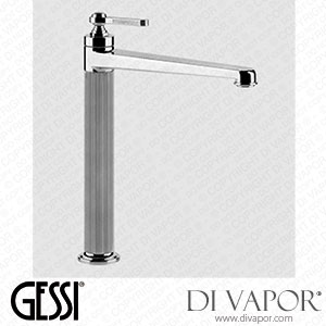 Gessi High Basin Mixer, Flexible Connections, Without Waste (Art. 65004) Spare Parts