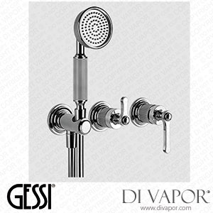 Gessi External Part For Wall-mounted Shower Mixer, Two-way, Diverter,water Outlet, Handshower Hook (Art. 65036) Spare Parts